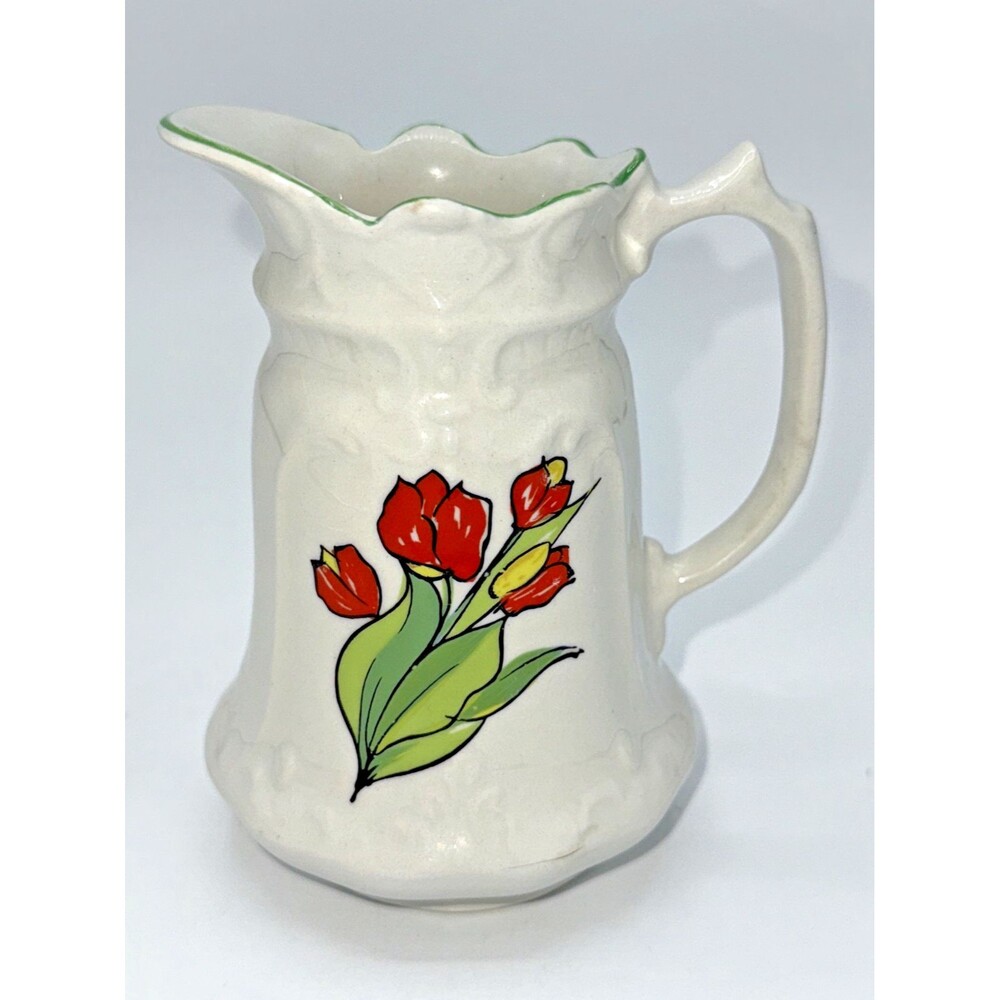 Vintage James Kent Spring Star Floral Hand Painted Small Pitcher/Vase Summer 5”